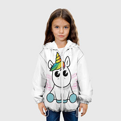 Куртка с капюшоном детская Милый единорожка, цвет: 3D-белый — фото 2