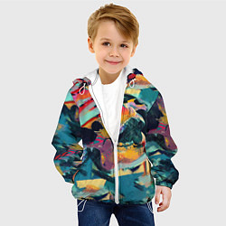 Куртка с капюшоном детская Абстрактный рисунок, цвет: 3D-белый — фото 2