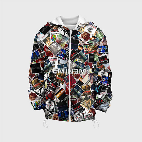 Детская куртка Дискография EMINEM / 3D-Белый – фото 1
