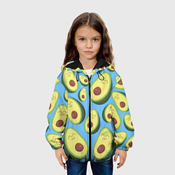 Куртка с капюшоном детская Авокадо паттерн, цвет: 3D-черный — фото 2