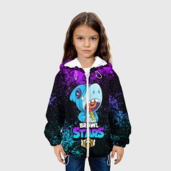 Куртка с капюшоном детская BRAWL STARS LEON SHARK, цвет: 3D-белый — фото 2