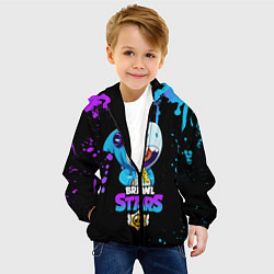 Куртка с капюшоном детская Brawl Stars Leon Shark, цвет: 3D-черный — фото 2