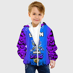 Куртка с капюшоном детская Brawl stars leon оборотень, цвет: 3D-белый — фото 2