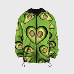 Куртка с капюшоном детская Люблю авокадо, цвет: 3D-черный