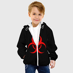 Куртка с капюшоном детская Plague inc, цвет: 3D-белый — фото 2