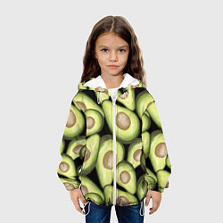 Куртка с капюшоном детская Avocado background, цвет: 3D-белый — фото 2