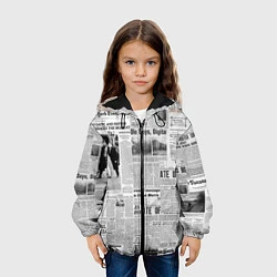 Куртка с капюшоном детская Газета Newspaper, цвет: 3D-черный — фото 2