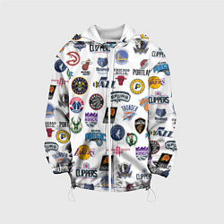 Куртка с капюшоном детская NBA Pattern, цвет: 3D-белый