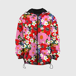 Куртка с капюшоном детская Flowers, цвет: 3D-черный