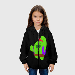 Куртка с капюшоном детская Brawl Stars Spike, цвет: 3D-черный — фото 2
