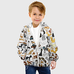Куртка с капюшоном детская Котоколлаж 03, цвет: 3D-белый — фото 2