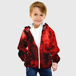 Куртка с капюшоном детская Красный дым, цвет: 3D-белый — фото 2