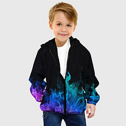 Куртка с капюшоном детская Перламутровый огонь, цвет: 3D-черный — фото 2