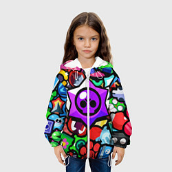 Куртка с капюшоном детская МИНИМАЛИЗМ БРАВЛ СТАРС, цвет: 3D-белый — фото 2