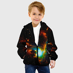 Куртка с капюшоном детская Галактика, цвет: 3D-черный — фото 2