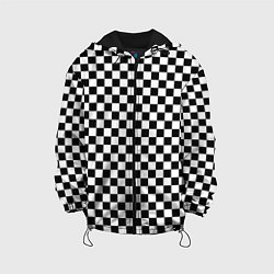 Куртка с капюшоном детская Шахматка мелкая, цвет: 3D-черный
