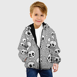 Куртка с капюшоном детская Черепа, цвет: 3D-черный — фото 2