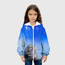 Куртка с капюшоном детская Кот и космос, цвет: 3D-белый — фото 2