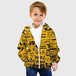 Куртка с капюшоном детская ЛОГОТИПЫ РОК ГРУПП, цвет: 3D-белый — фото 2