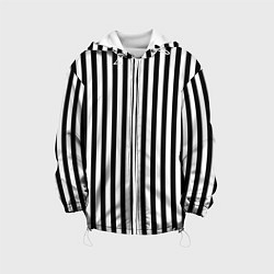 Куртка с капюшоном детская Пикси полосы, цвет: 3D-белый