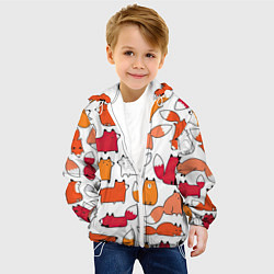 Куртка с капюшоном детская Милые лисы, цвет: 3D-белый — фото 2