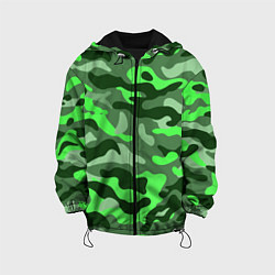 Куртка с капюшоном детская CAMOUFLAGE GREEN, цвет: 3D-черный