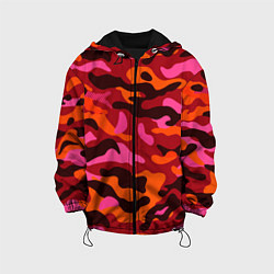 Куртка с капюшоном детская CAMOUFLAGE RED, цвет: 3D-черный