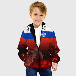 Куртка с капюшоном детская Россия огонь, цвет: 3D-черный — фото 2