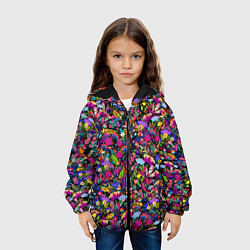 Куртка с капюшоном детская Мистические цветы, цвет: 3D-черный — фото 2