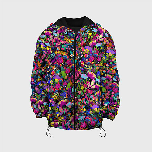 Детская куртка Мистические цветы / 3D-Черный – фото 1