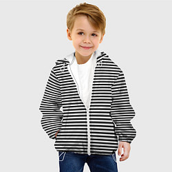Куртка с капюшоном детская В ЧЕРНО-БЕЛУЮ ПОЛОСКУ, цвет: 3D-белый — фото 2
