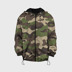 Куртка с капюшоном детская МИЛИТАРИ, цвет: 3D-черный