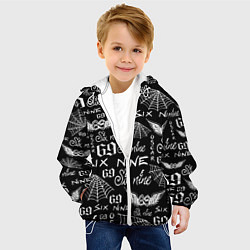 Куртка с капюшоном детская 6IX9INE ТАТУИРОВКИ, цвет: 3D-белый — фото 2