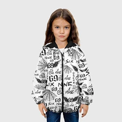 Куртка с капюшоном детская 6IX9INE ТАТУИРОВКИ, цвет: 3D-черный — фото 2