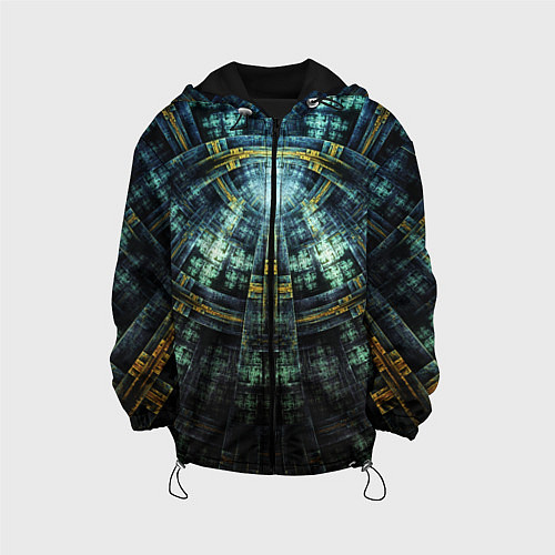 Детская куртка Фрактал узор будущее масоны / 3D-Черный – фото 1