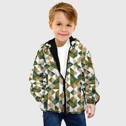 Куртка с капюшоном детская Хипстерские треугольники, цвет: 3D-черный — фото 2
