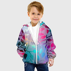 Куртка с капюшоном детская Листья, цвет: 3D-белый — фото 2
