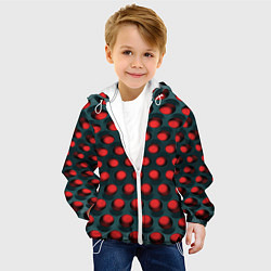 Куртка с капюшоном детская Раскалённый красный 3Д, цвет: 3D-белый — фото 2