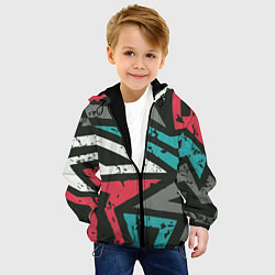 Куртка с капюшоном детская Geometric Abstraction, цвет: 3D-черный — фото 2