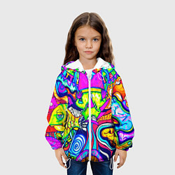 Куртка с капюшоном детская КИСЛОТНЫЕ РИСУНОК, цвет: 3D-белый — фото 2