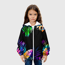 Куртка с капюшоном детская Тропическая Ночь, цвет: 3D-белый — фото 2