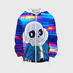 Куртка с капюшоном детская Sans undertale Санс, цвет: 3D-белый