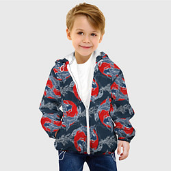 Куртка с капюшоном детская Japanese carp, цвет: 3D-белый — фото 2