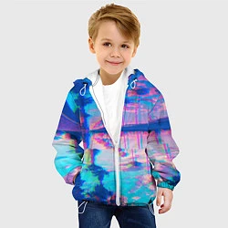 Куртка с капюшоном детская ГАВАЙИ ГЛИТЧ, цвет: 3D-белый — фото 2