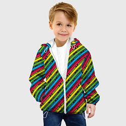 Куртка с капюшоном детская Хогвартс паттерн, цвет: 3D-белый — фото 2