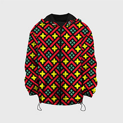 Куртка с капюшоном детская Abstract cross armor, цвет: 3D-черный