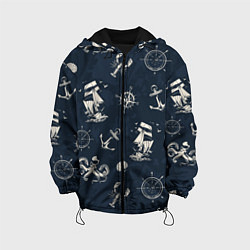 Куртка с капюшоном детская Nautical art, цвет: 3D-черный