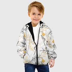 Куртка с капюшоном детская Рисованные Цветы, цвет: 3D-черный — фото 2