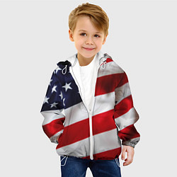Куртка с капюшоном детская США USA, цвет: 3D-белый — фото 2