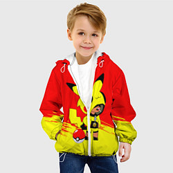 Куртка с капюшоном детская Brawl starsLeon pikachu, цвет: 3D-белый — фото 2